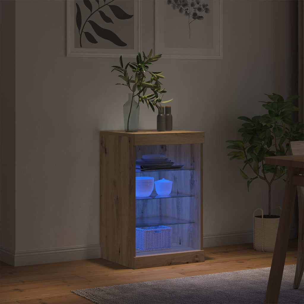 LED-Sideboard Artisan-Eiche 41 x 37 x 67 cm Holzwerkstoff