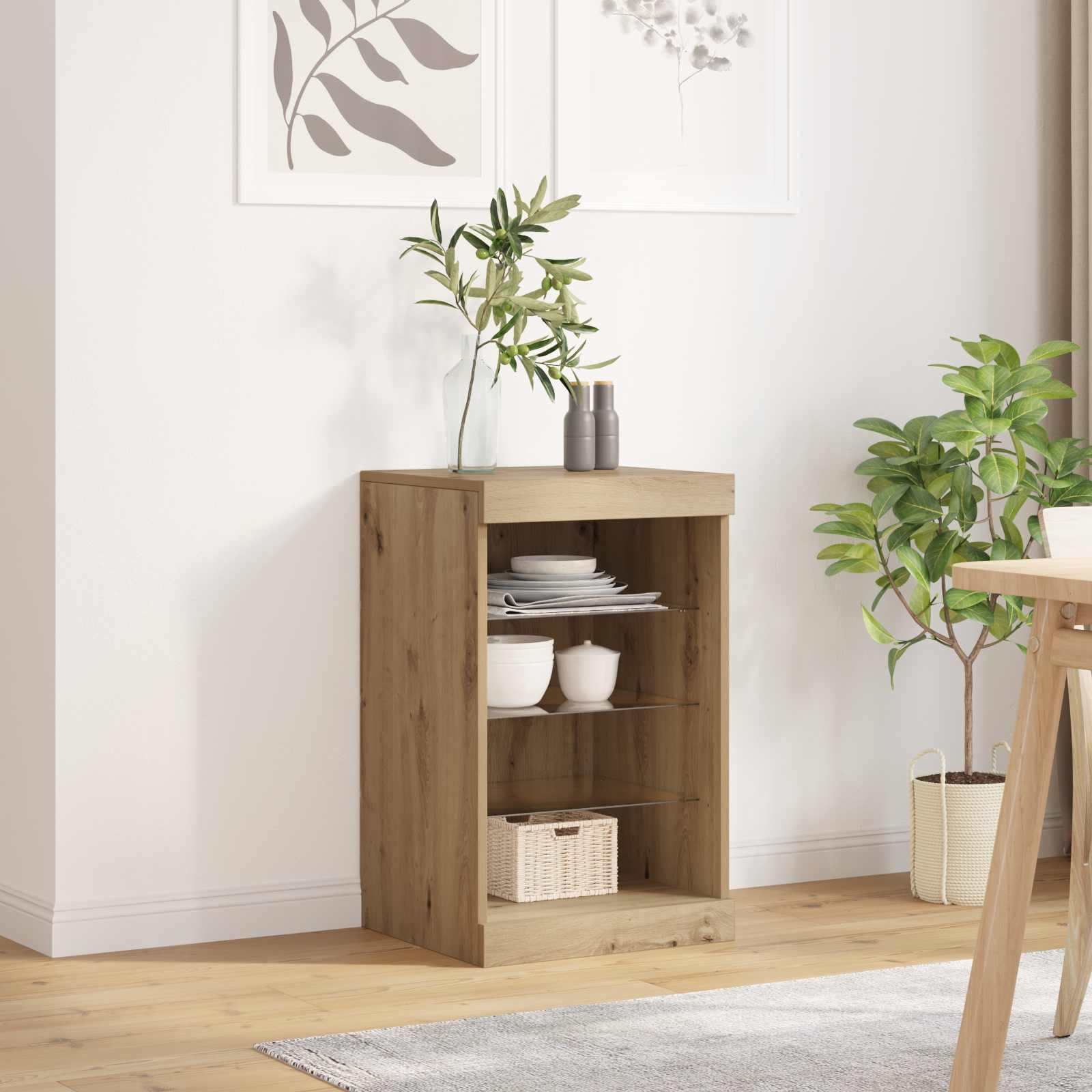 LED-Sideboard Artisan-Eiche 41 x 37 x 67 cm Holzwerkstoff