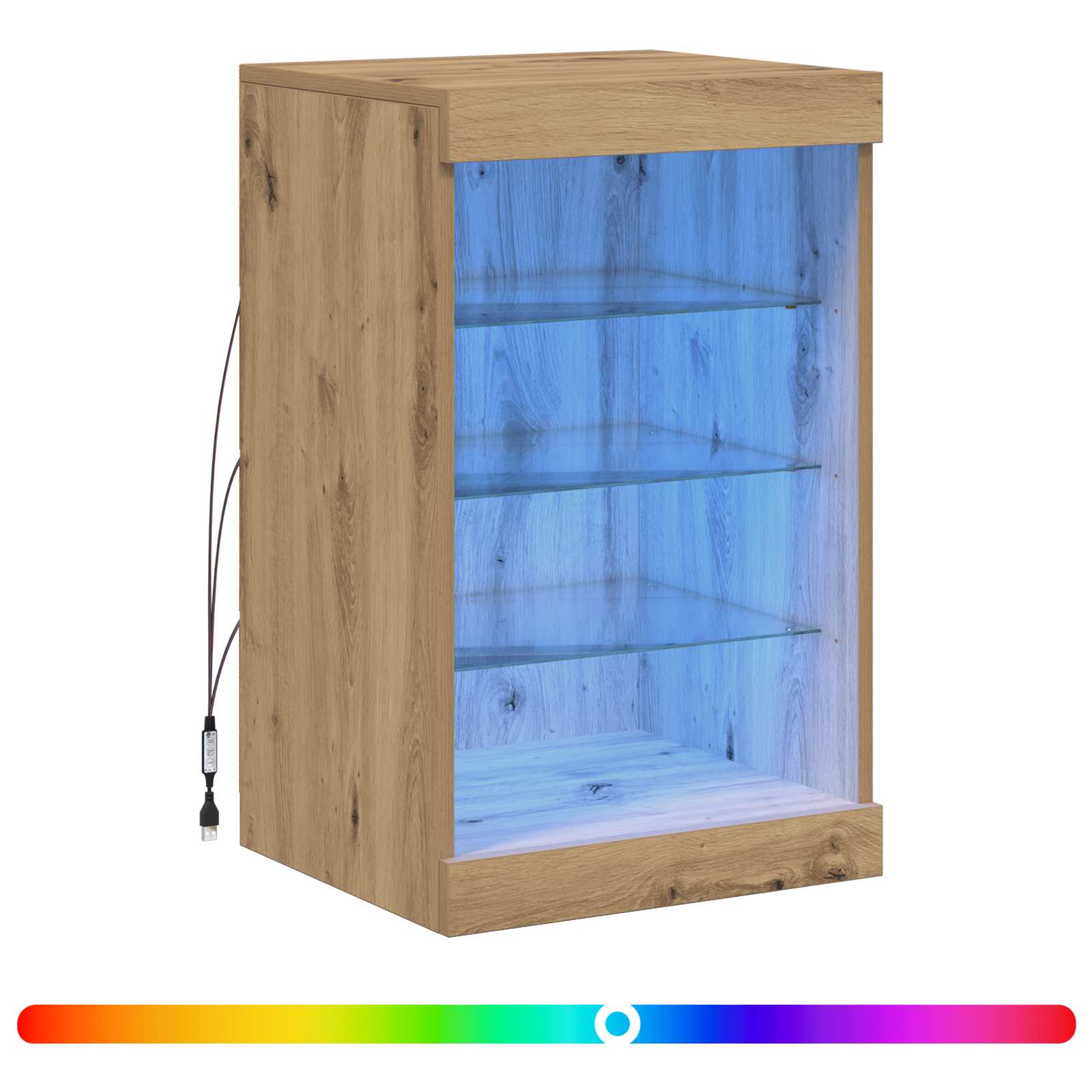 LED-Sideboard Artisan-Eiche 41 x 37 x 67 cm Holzwerkstoff