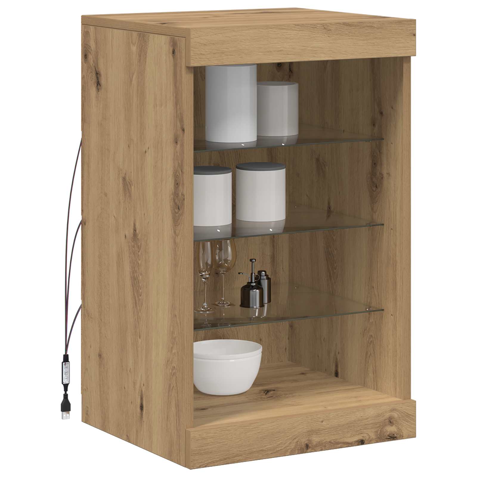 LED-Sideboard Artisan-Eiche 41 x 37 x 67 cm Holzwerkstoff