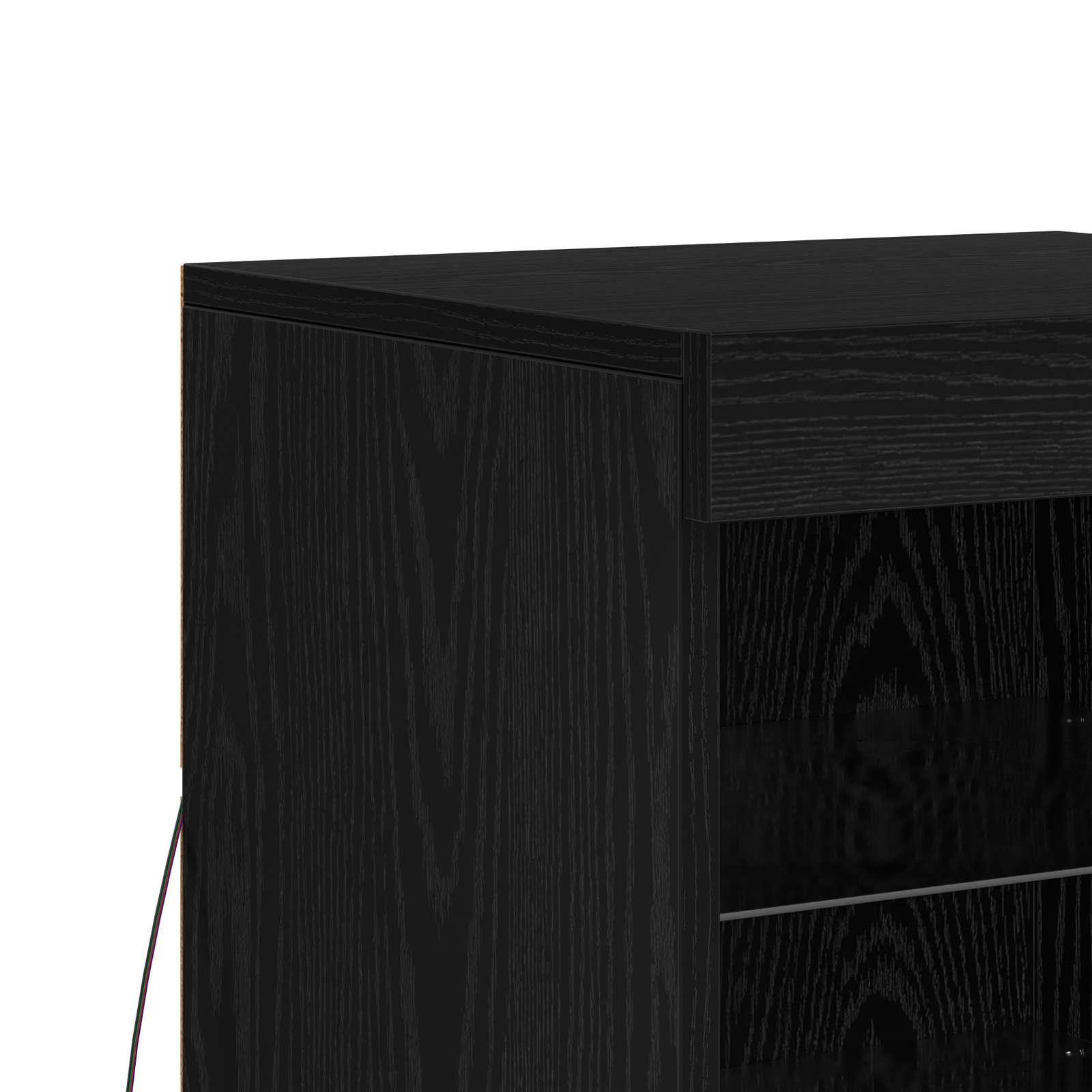 LED-Sideboard Schwarz Eichen-Optik 41 x 37 x 67 cm