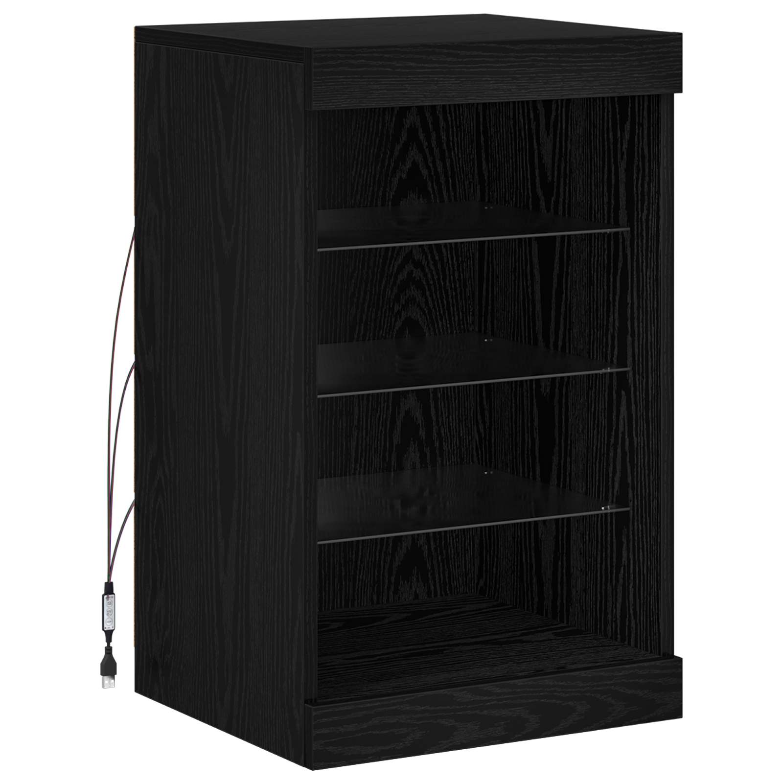 LED-Sideboard Schwarz Eichen-Optik 41 x 37 x 67 cm