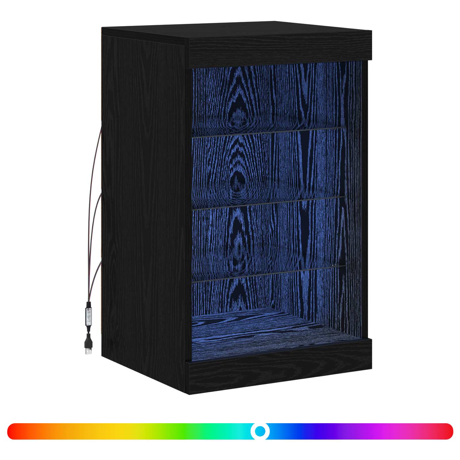 LED-Sideboard Schwarz Eichen-Optik 41 x 37 x 67 cm