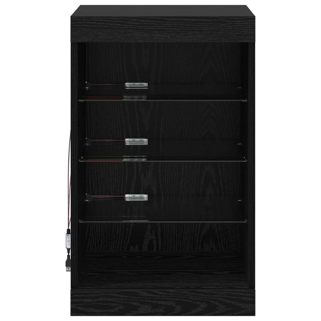 LED-Sideboard Schwarz Eichen-Optik 41 x 37 x 67 cm