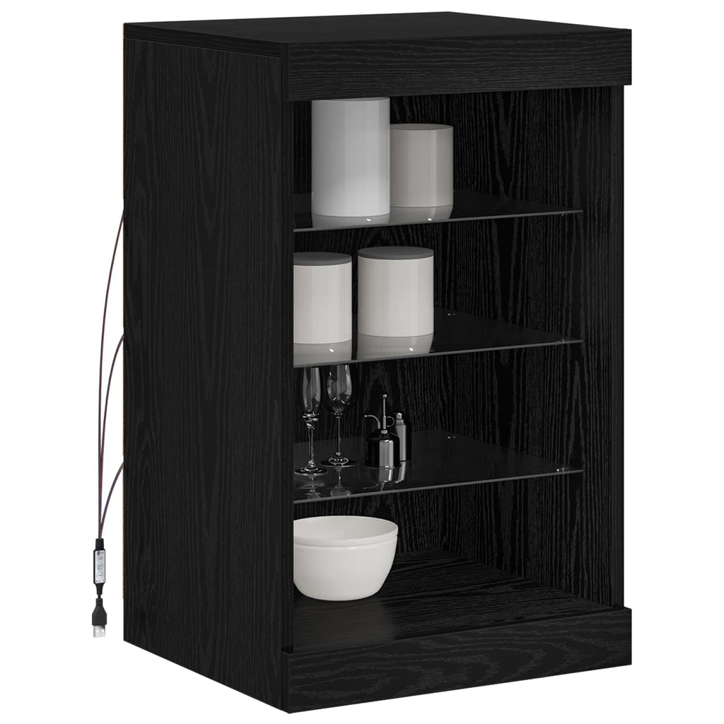 LED-Sideboard Schwarz Eichen-Optik 41 x 37 x 67 cm