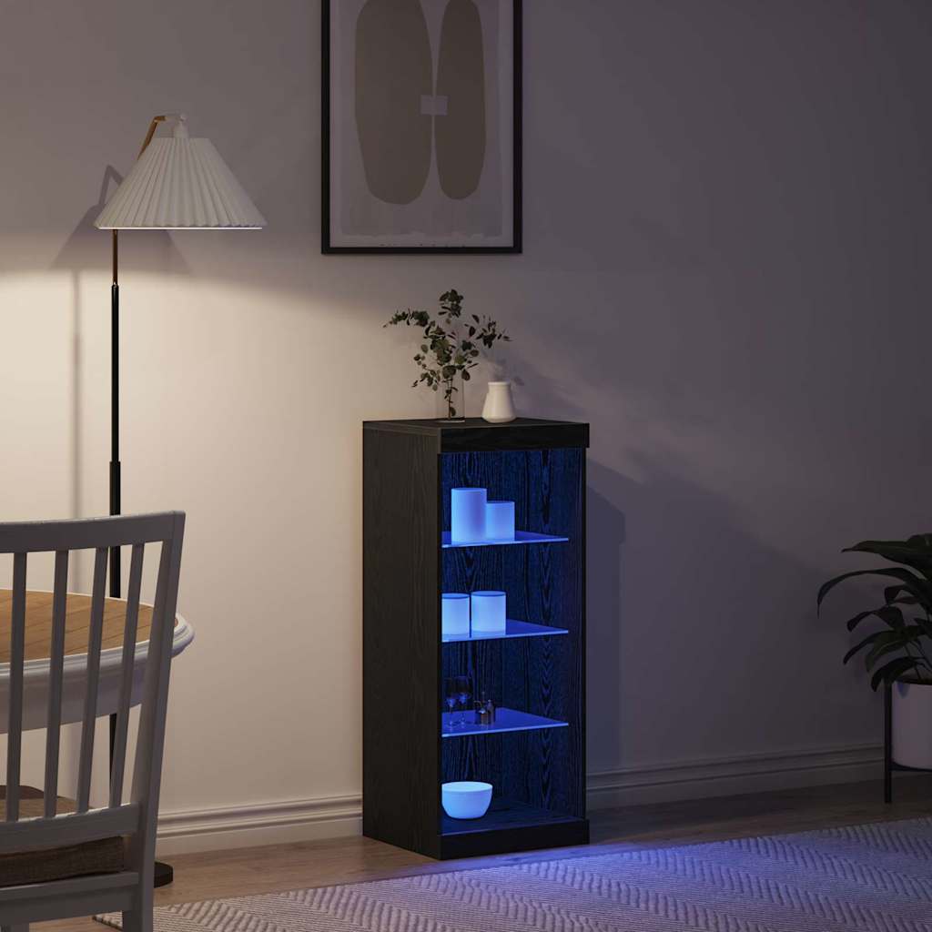 LED-Sideboard Schwarz Eichen-Optik 41 x 37 x 100 cm