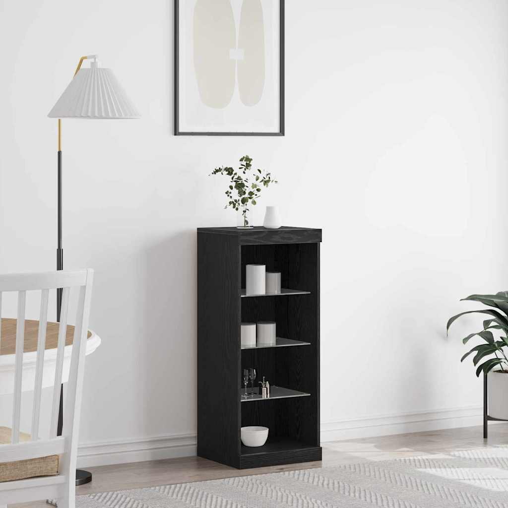 LED-Sideboard Schwarz Eichen-Optik 41 x 37 x 100 cm