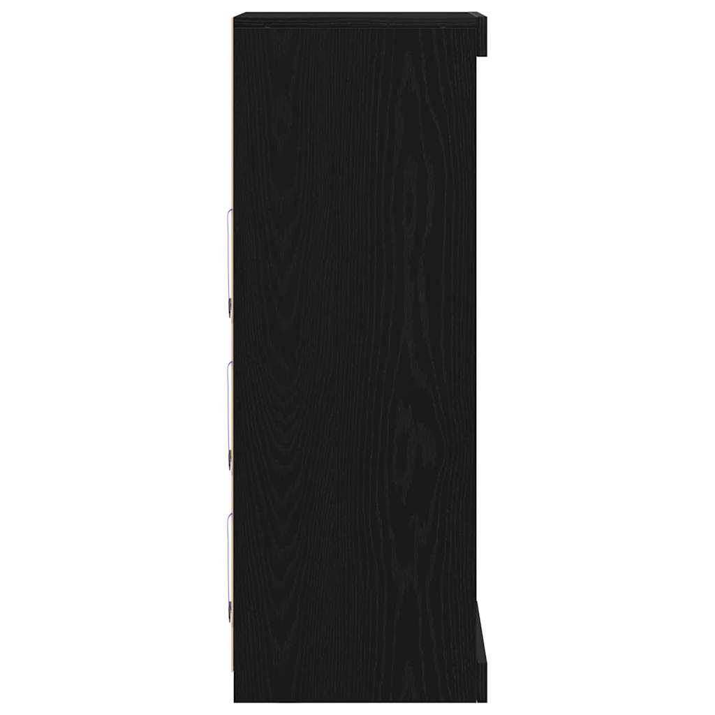 LED-Sideboard Schwarz Eichen-Optik 41 x 37 x 100 cm