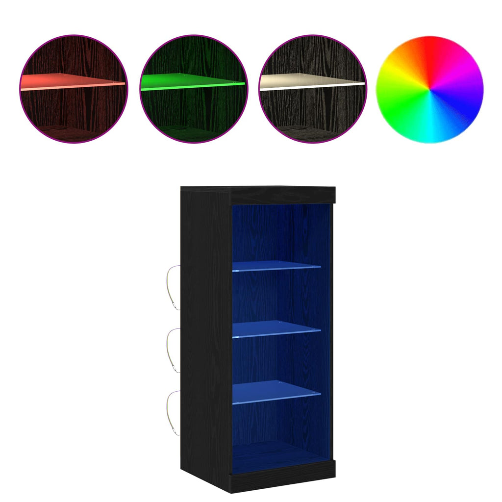 LED-Sideboard Schwarz Eichen-Optik 41 x 37 x 100 cm
