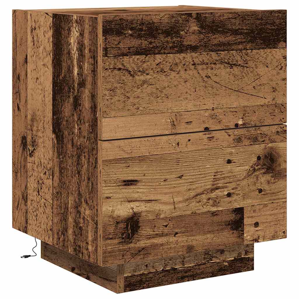 Nachttisch mit Schubladen Altholz 45 x 40 x 55 cm Holzwerkstoff