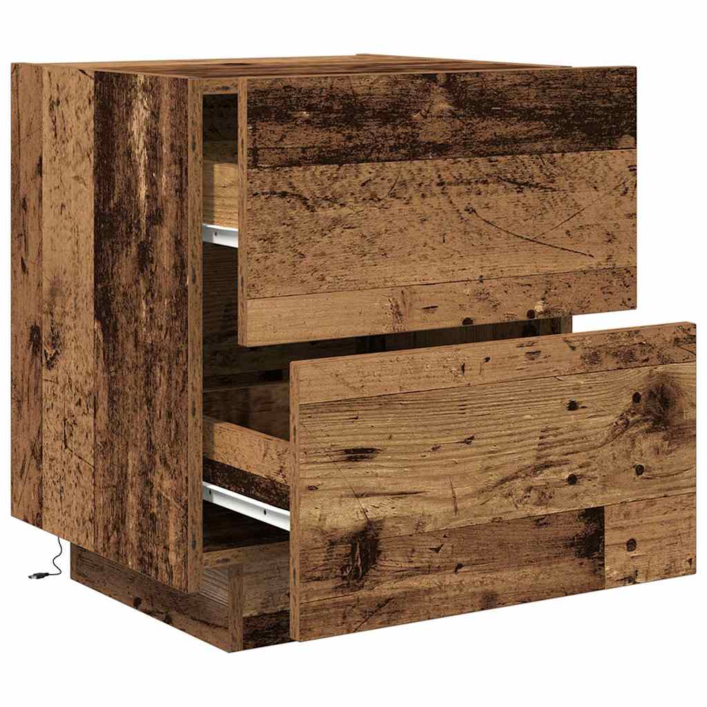 Nachttisch mit Schubladen Altholz 45 x 40 x 55 cm Holzwerkstoff