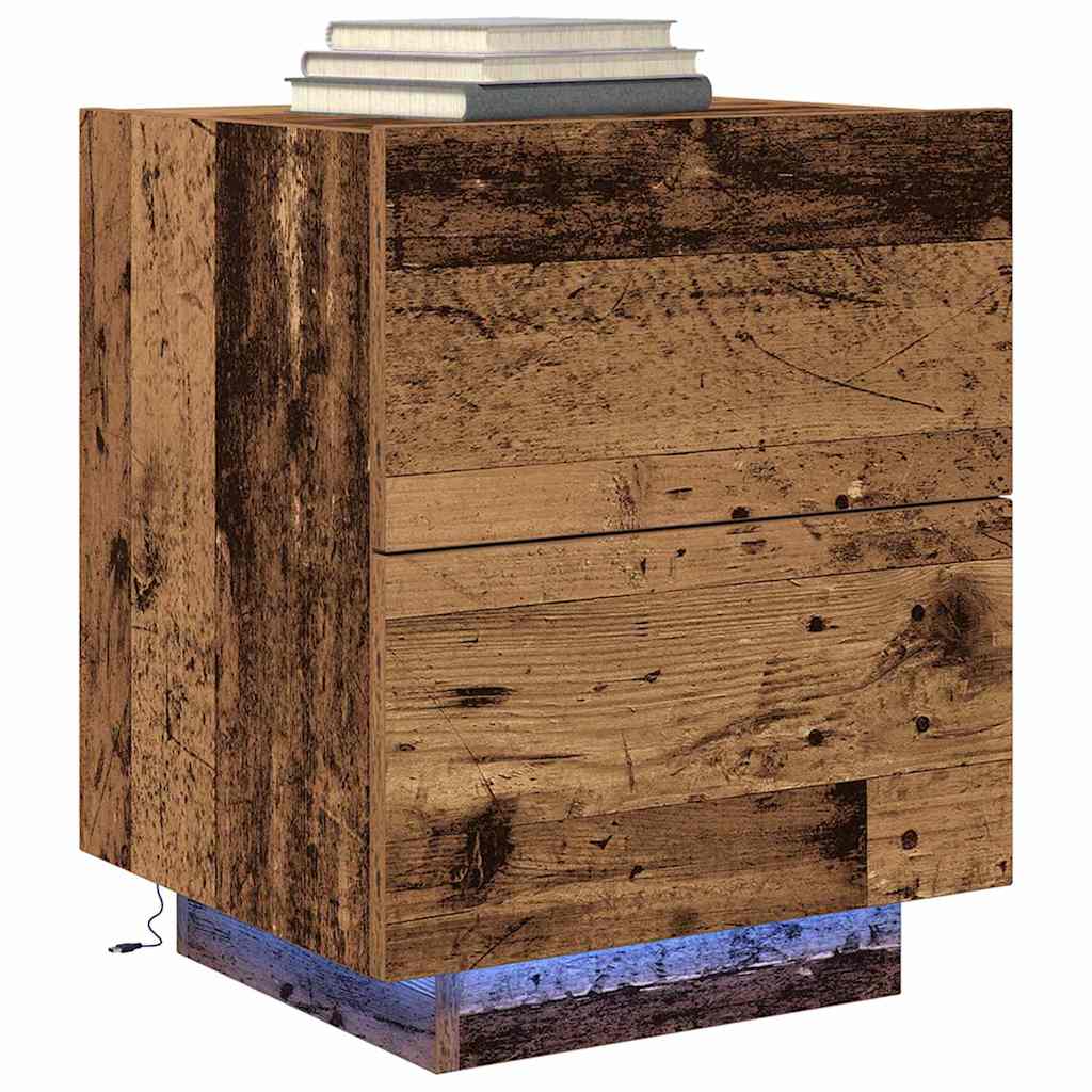 Nachttisch mit Schubladen Altholz 45 x 40 x 55 cm Holzwerkstoff