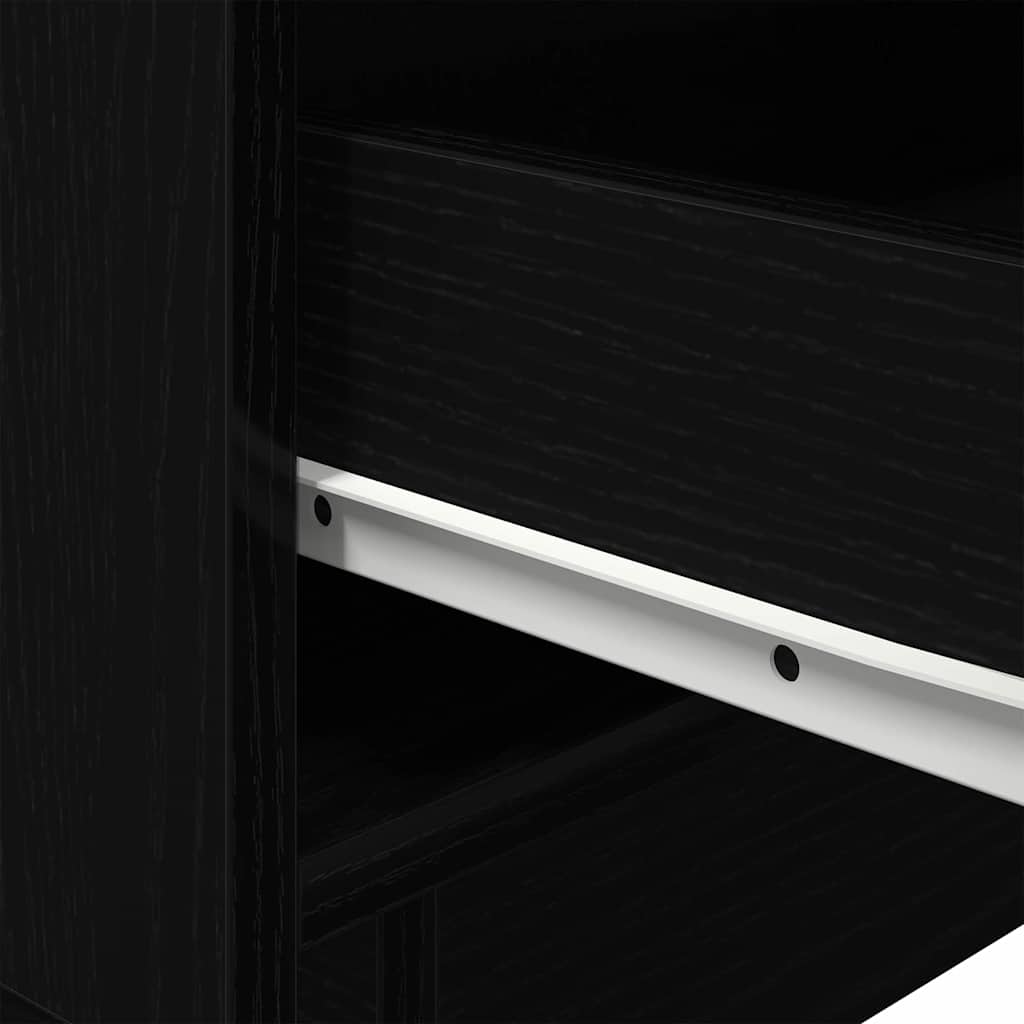 Nachttisch 2 pcs Schwarz Eichen-Optik 45 x 40 x 55 cm