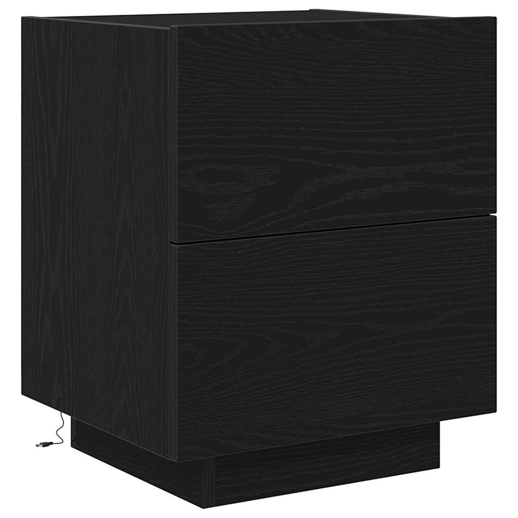 Nachttisch 2 pcs Schwarz Eichen-Optik 45 x 40 x 55 cm