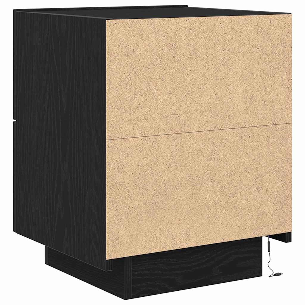 Nachttisch 2 pcs Schwarz Eichen-Optik 45 x 40 x 55 cm