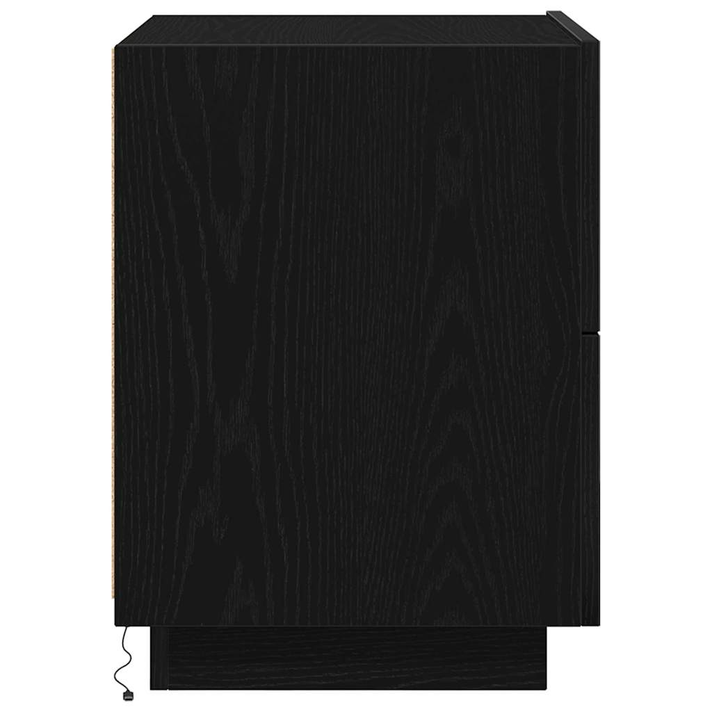 Nachttisch 2 pcs Schwarz Eichen-Optik 45 x 40 x 55 cm