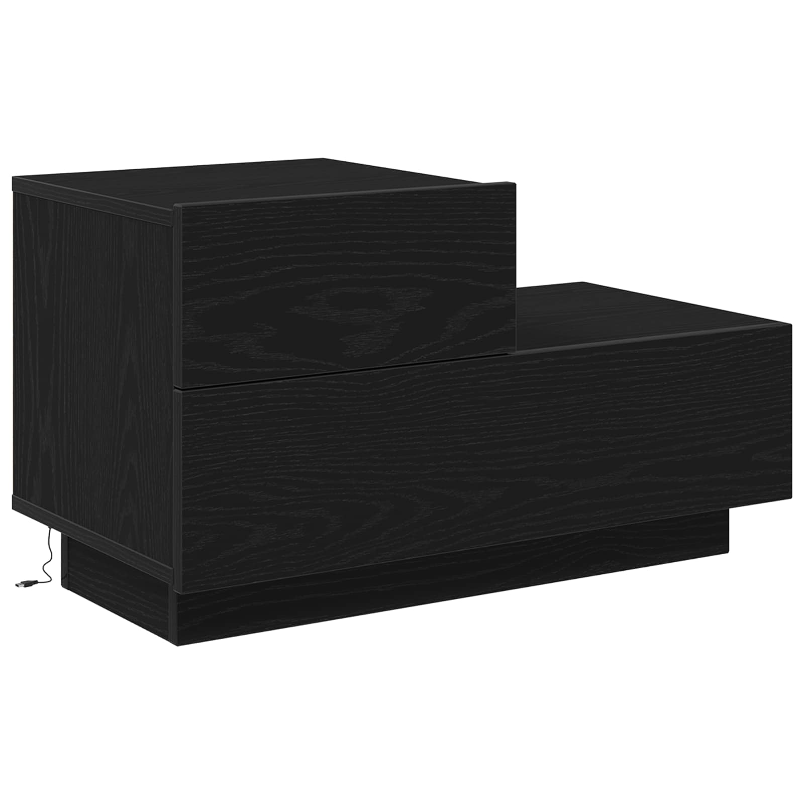 Nachttisch Schwarz Eichen-Optik 70 x 36 x 40,5 cm Holzwerkstoff