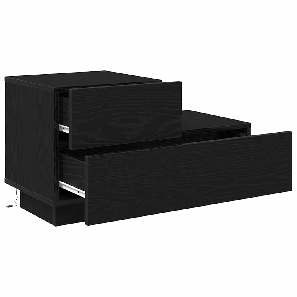Nachttisch Schwarz Eichen-Optik 70 x 36 x 40,5 cm Holzwerkstoff