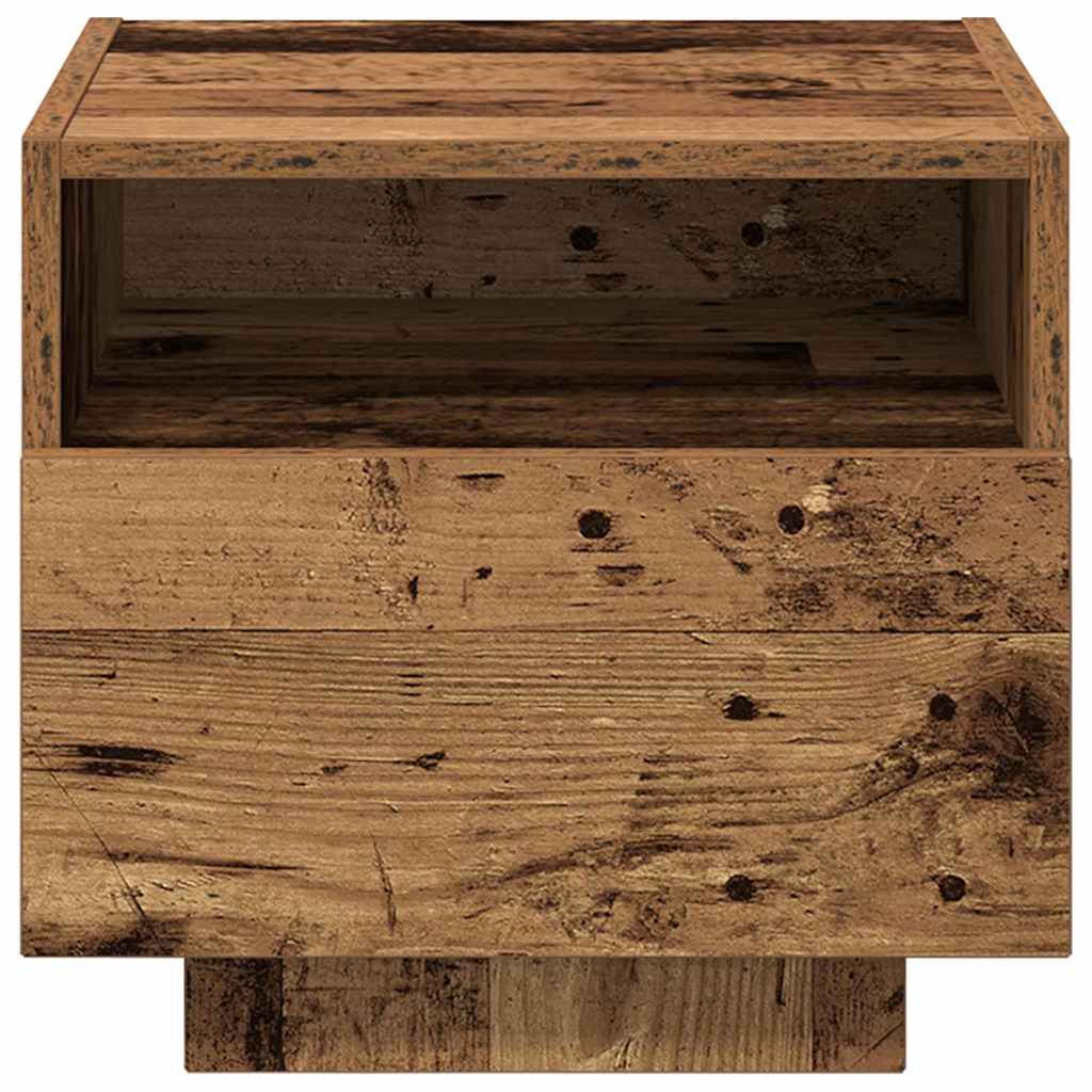 Nachttisch mit Schubladen Altholz 40 x 39 x 37 cm Holzwerkstoff