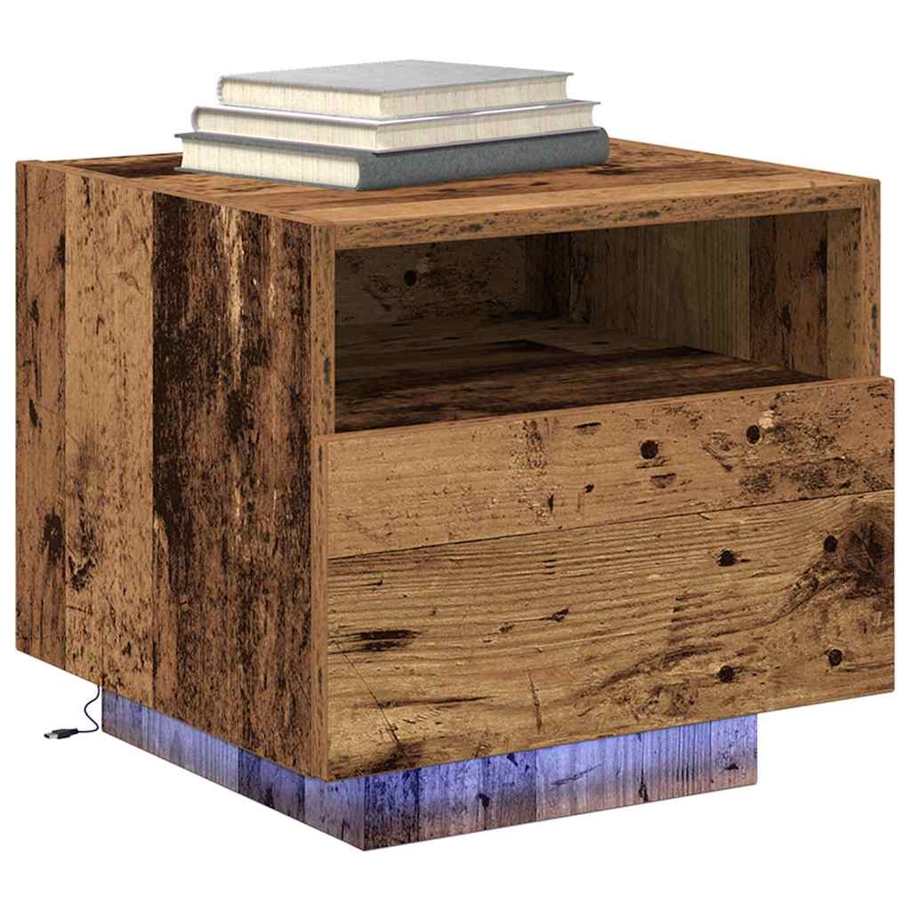 Nachttisch mit Schubladen Altholz 40 x 39 x 37 cm Holzwerkstoff