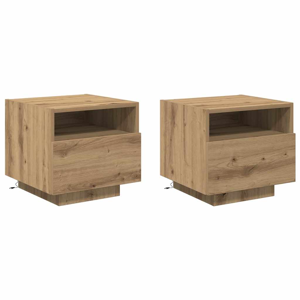 Nachttisch 2 pcs Artisan-Eiche 40 x 39 x 37 cm Holzwerkstoff