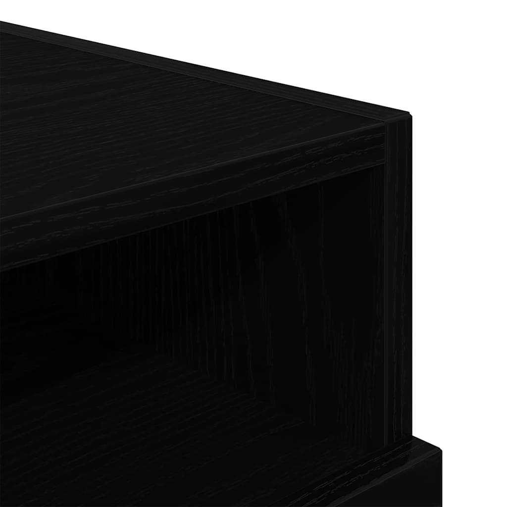 Nachttisch Schwarz Eichen-Optik 40 x 39 x 37 cm Holzwerkstoff