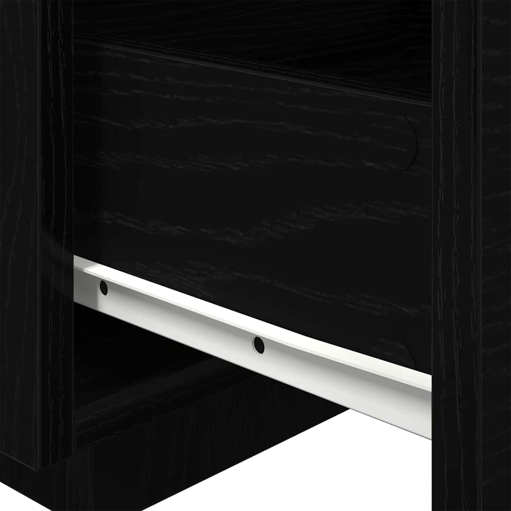 Nachttisch 2 pcs Schwarz Eichen-Optik 40 x 39 x 37 cm