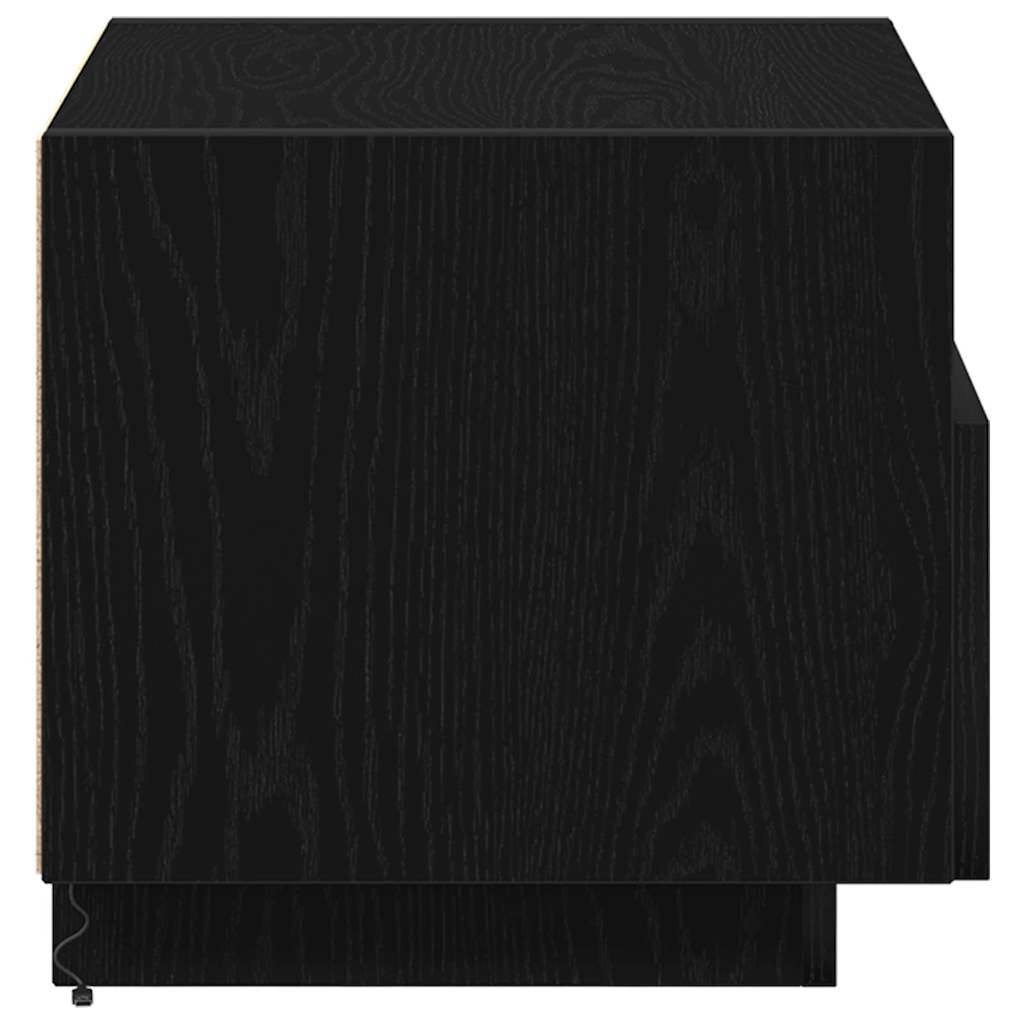 Nachttisch 2 pcs Schwarz Eichen-Optik 40 x 39 x 37 cm