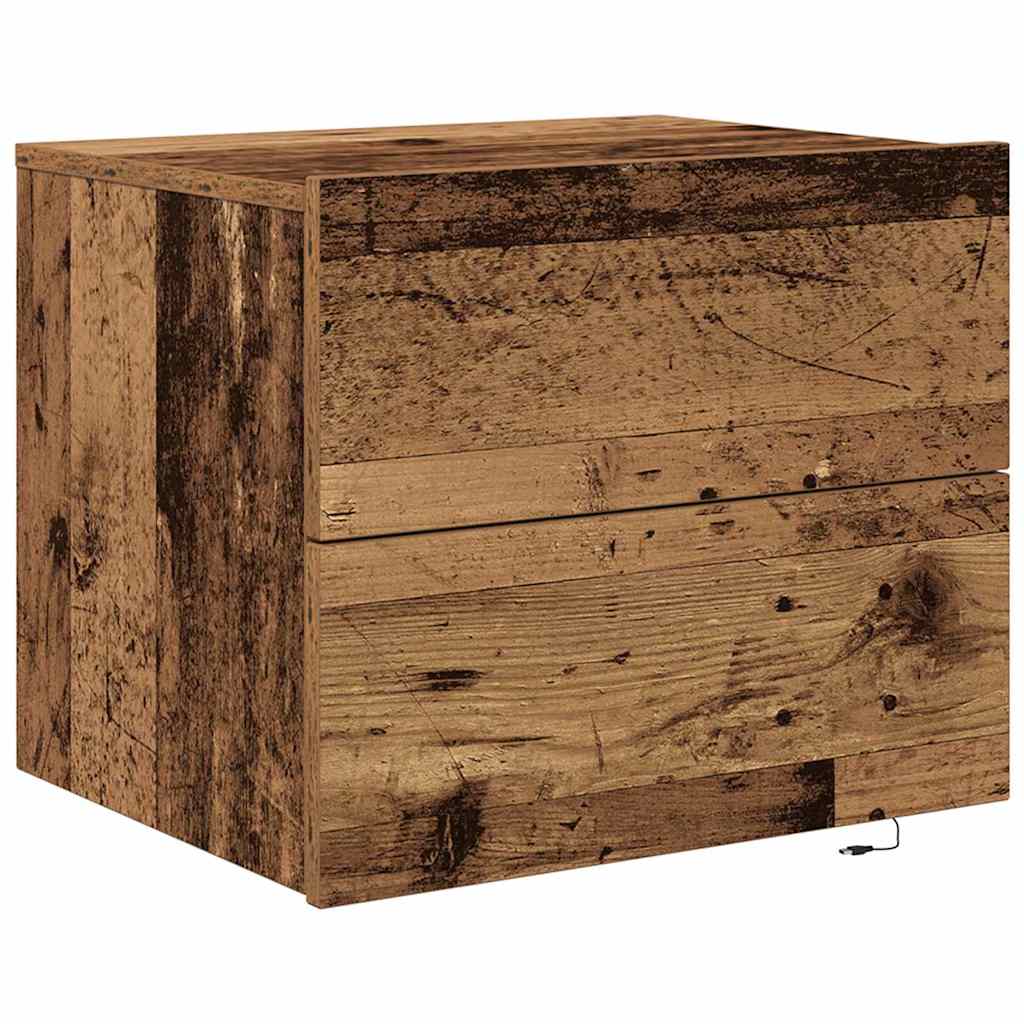 Nachttisch mit Schubladen Altholz 50 x 39 x 41 cm Holzwerkstoff