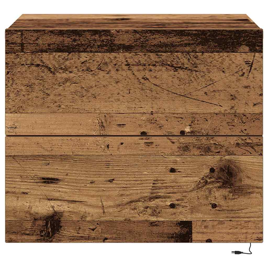 Nachttisch mit Schubladen Altholz 50 x 39 x 41 cm Holzwerkstoff