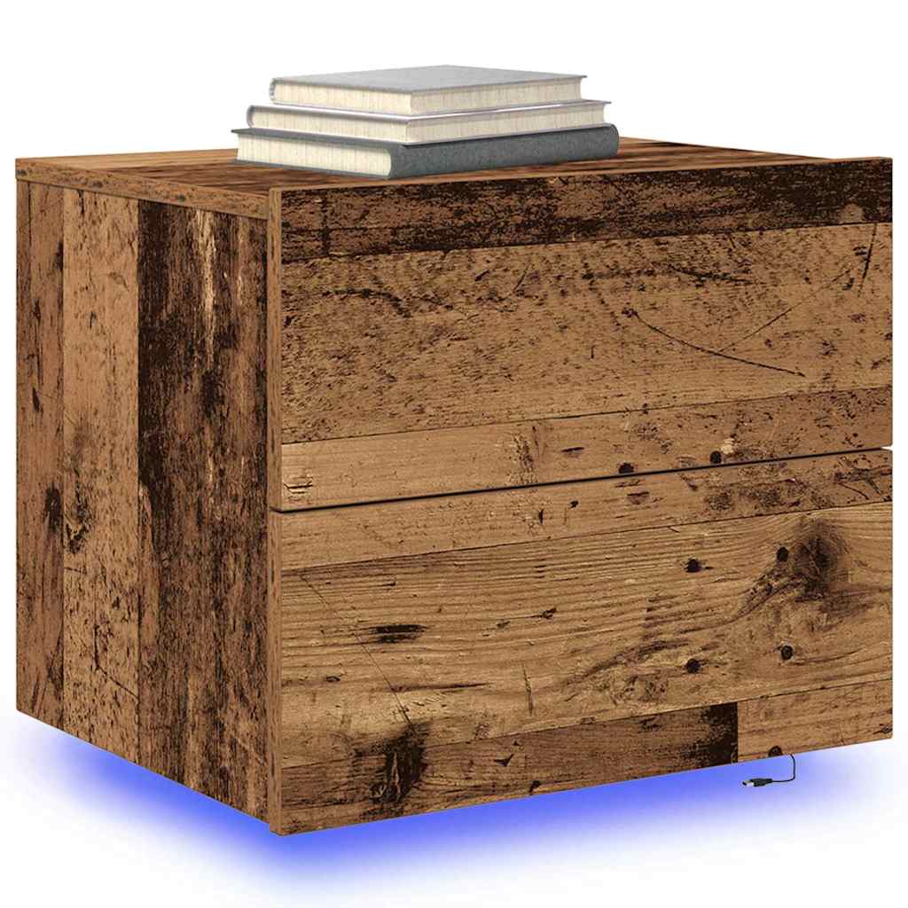 Nachttisch mit Schubladen Altholz 50 x 39 x 41 cm Holzwerkstoff