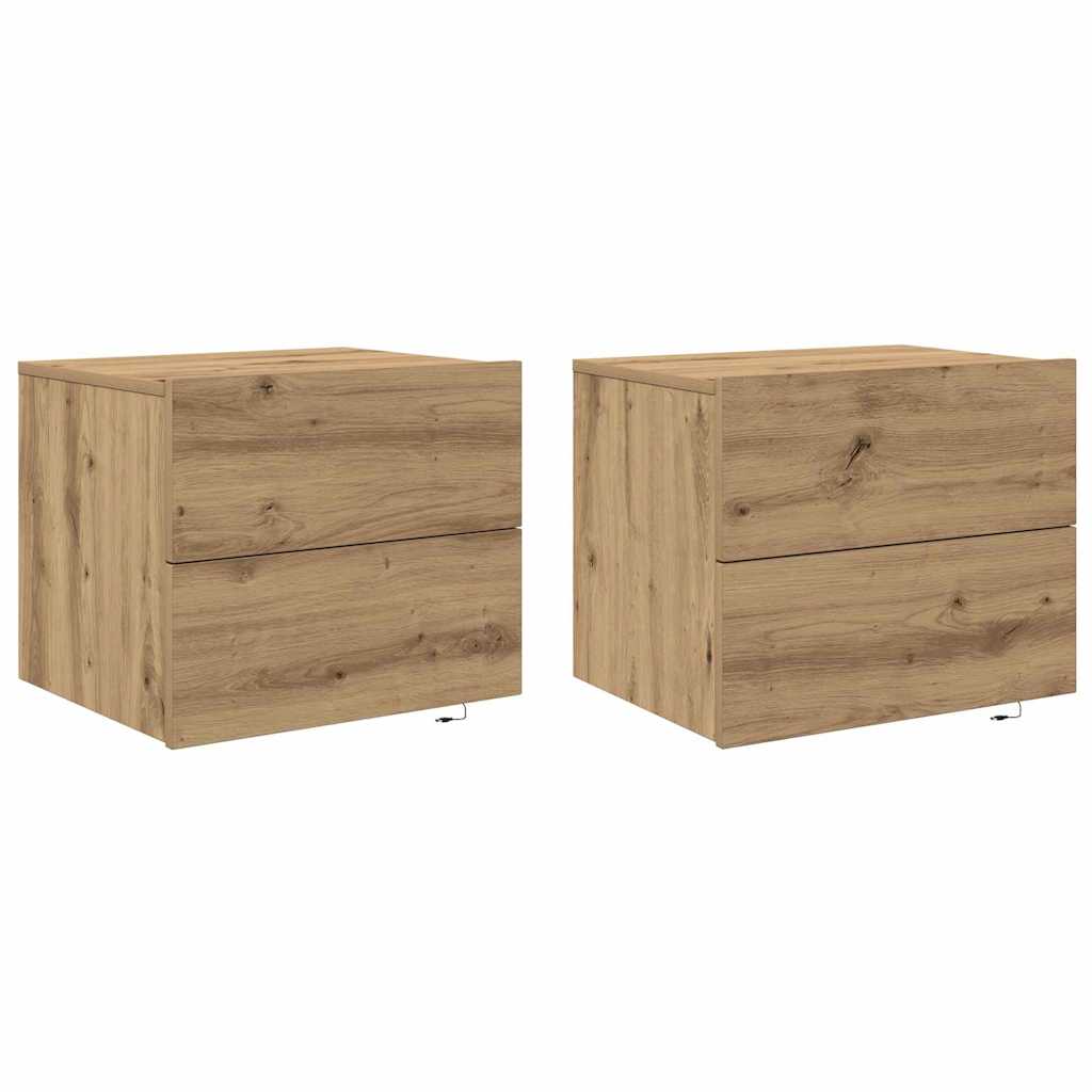 Nachttisch 2 pcs Artisan-Eiche 50 x 39 x 41 cm Holzwerkstoff