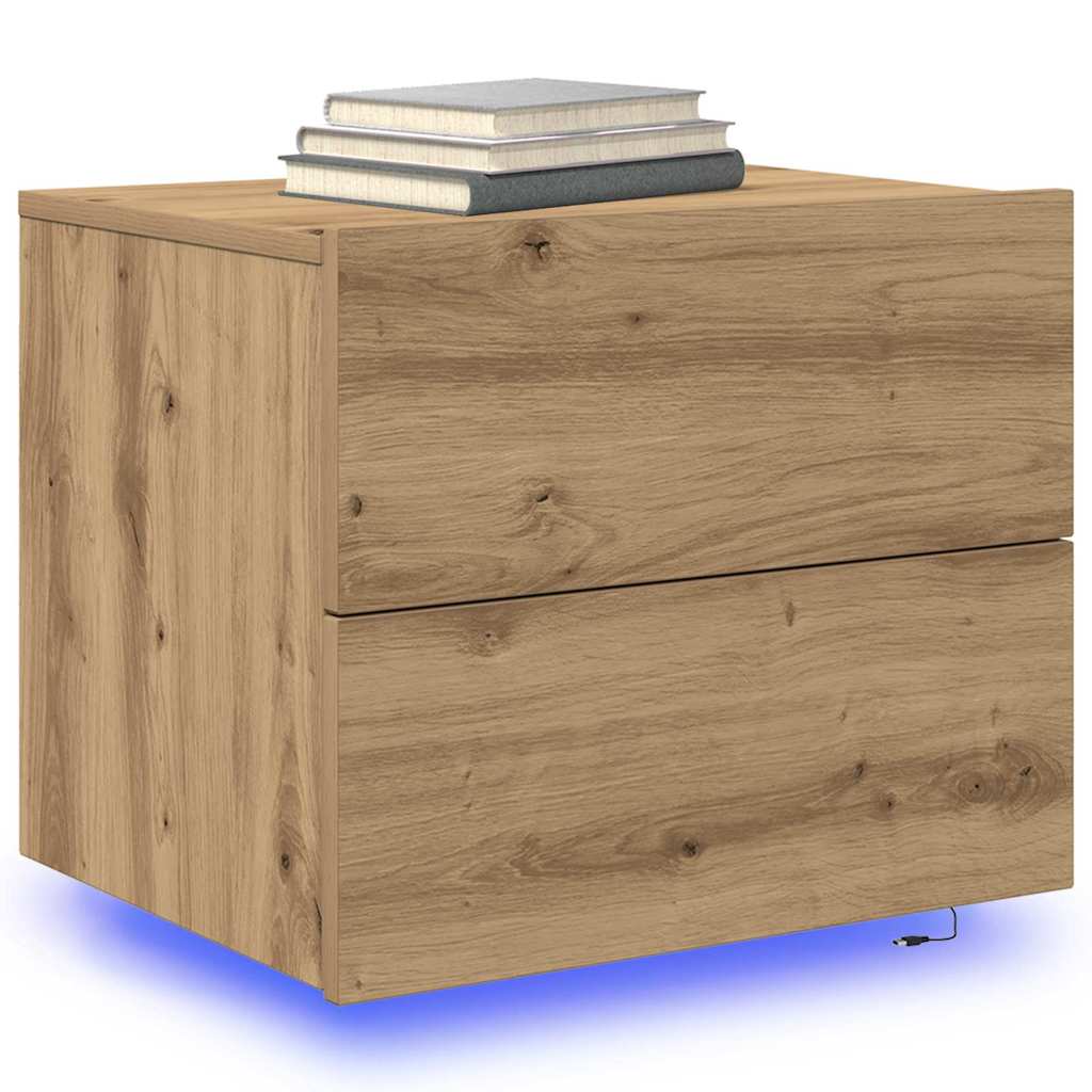 Nachttisch 2 pcs Artisan-Eiche 50 x 39 x 41 cm Holzwerkstoff