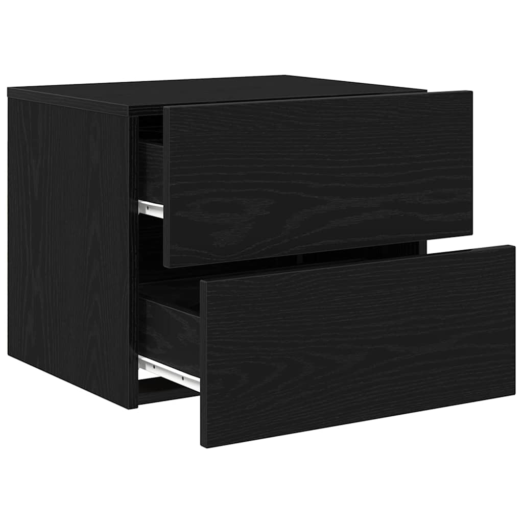 Nachttisch 2 pcs Schwarz Eichen-Optik 50 x 39 x 41 cm
