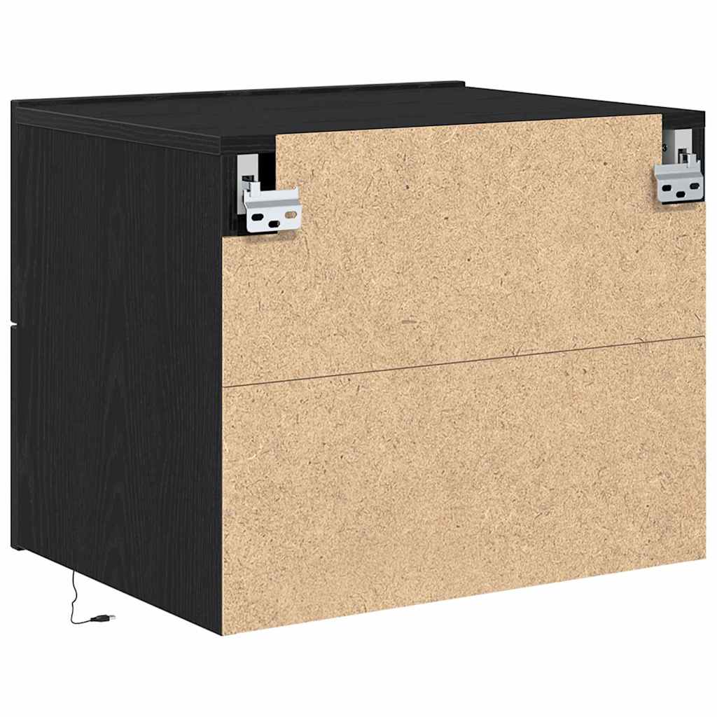 Nachttisch 2 pcs Schwarz Eichen-Optik 50 x 39 x 41 cm