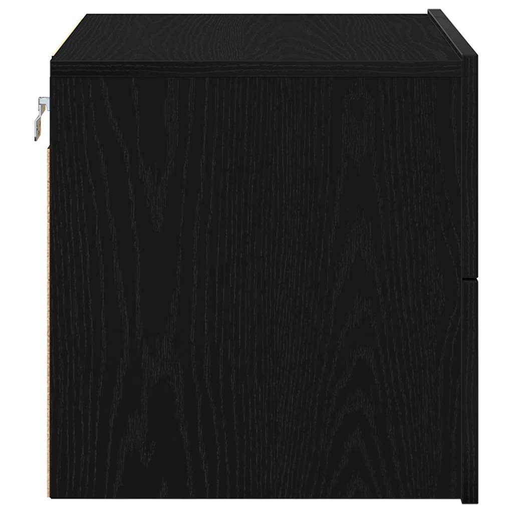 Nachttisch 2 pcs Schwarz Eichen-Optik 50 x 39 x 41 cm