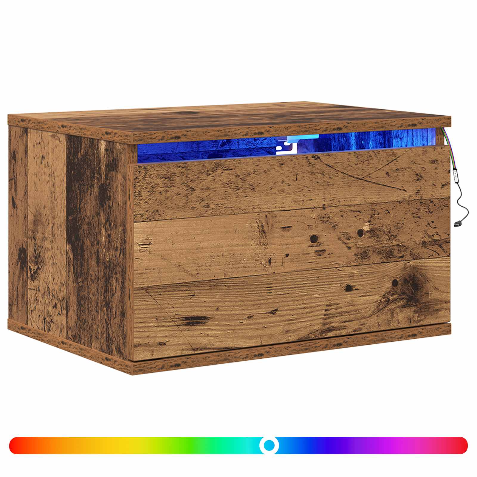Wandmontiertes Nachttischchen 2 pcs Altholz Holzwerkstoff