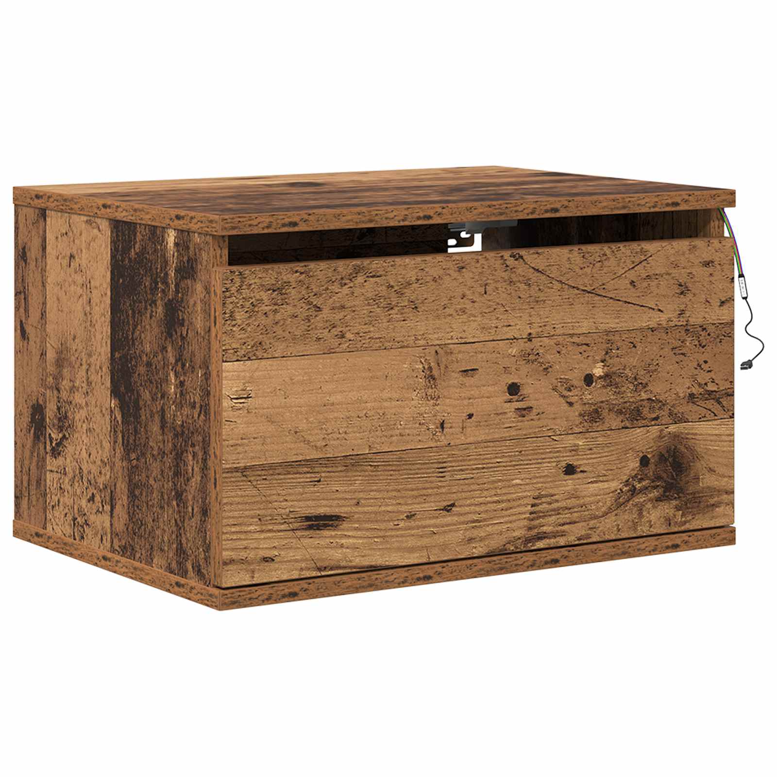Wandmontiertes Nachttischchen 2 pcs Altholz Holzwerkstoff