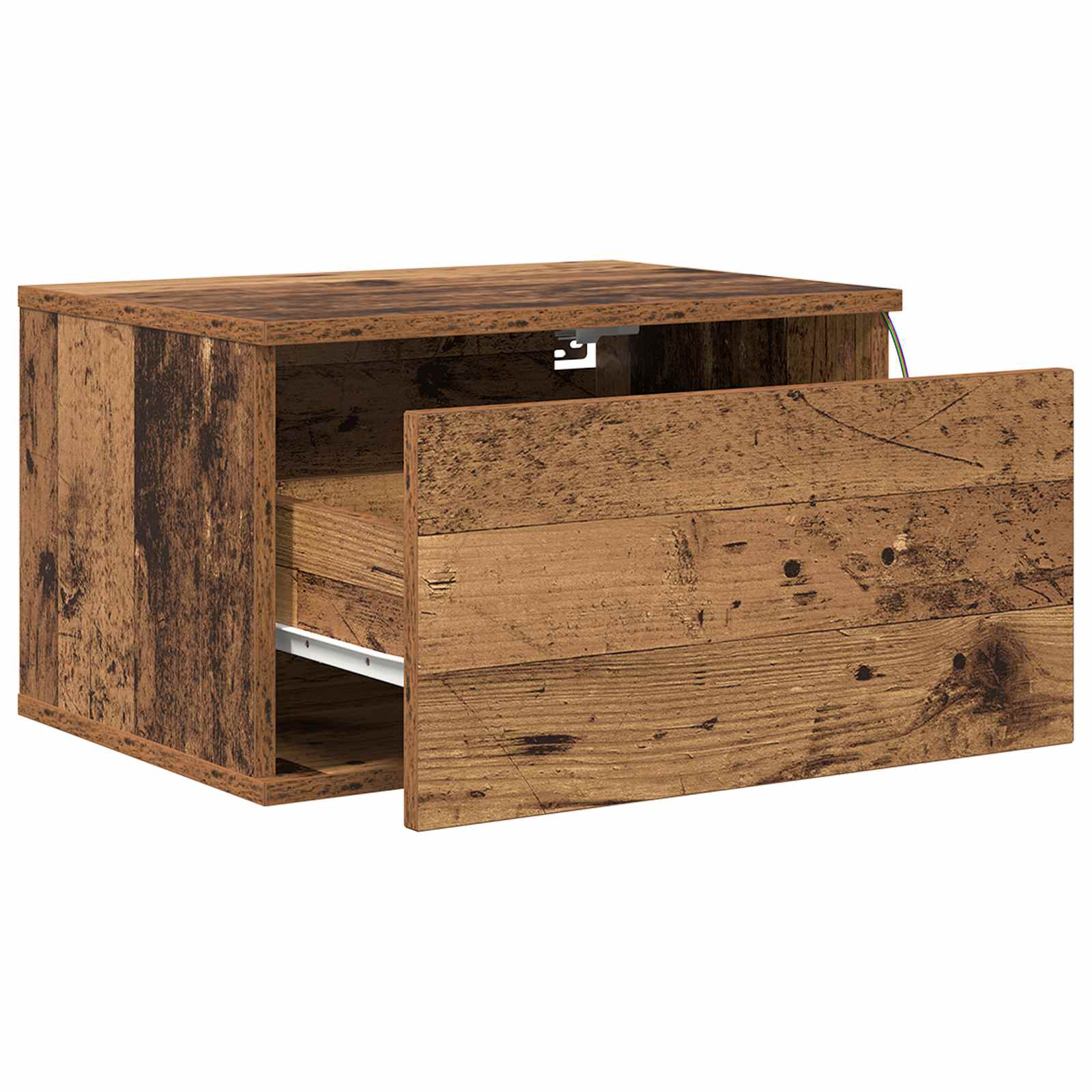 Wandmontiertes Nachttischchen 2 pcs Altholz Holzwerkstoff