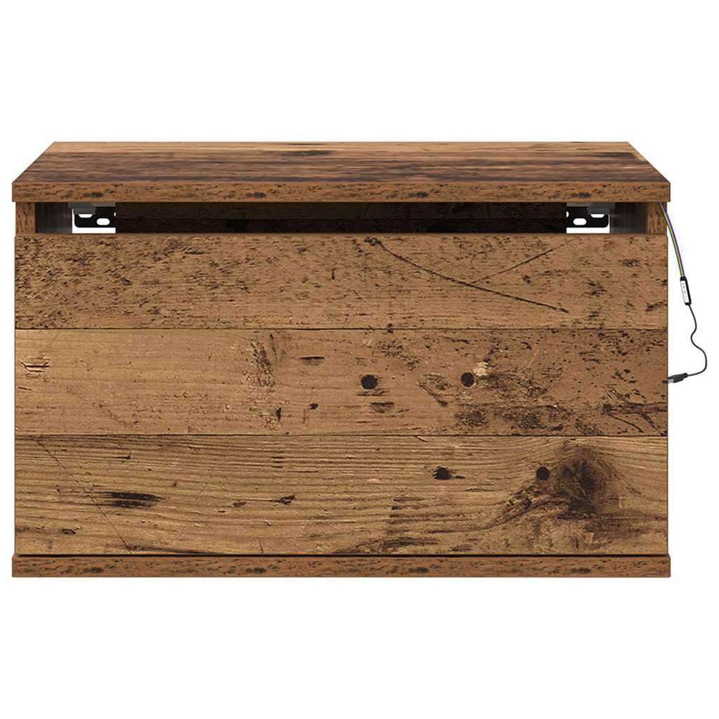 Wandmontiertes Nachttischchen 2 pcs Altholz Holzwerkstoff
