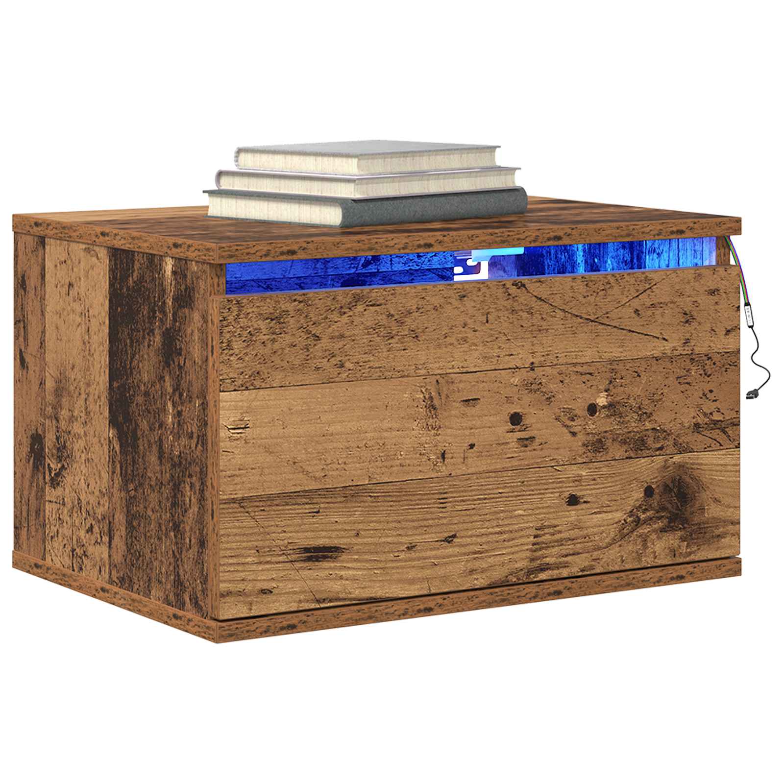 Wandmontiertes Nachttischchen 2 pcs Altholz Holzwerkstoff
