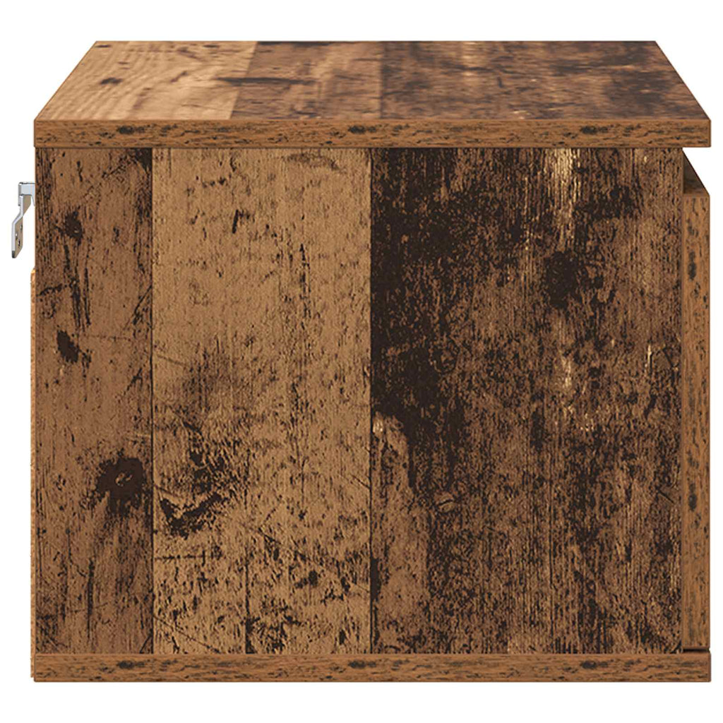 Wandmontiertes Nachttischchen 2 pcs Altholz Holzwerkstoff