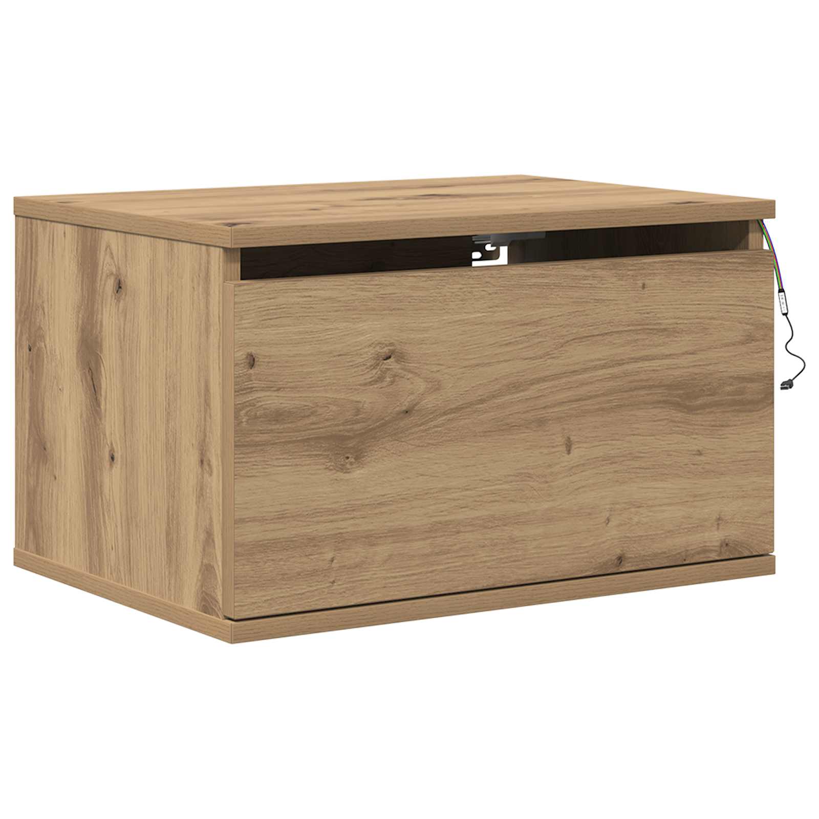 Wandmontiertes Nachttischchen 2 pcs Artisan-Eiche Holzwerkstoff