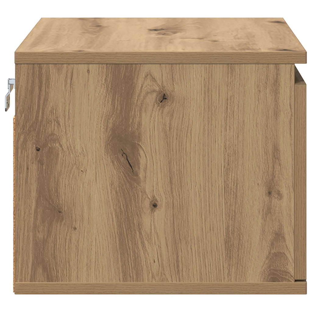 Wandmontiertes Nachttischchen 2 pcs Artisan-Eiche Holzwerkstoff