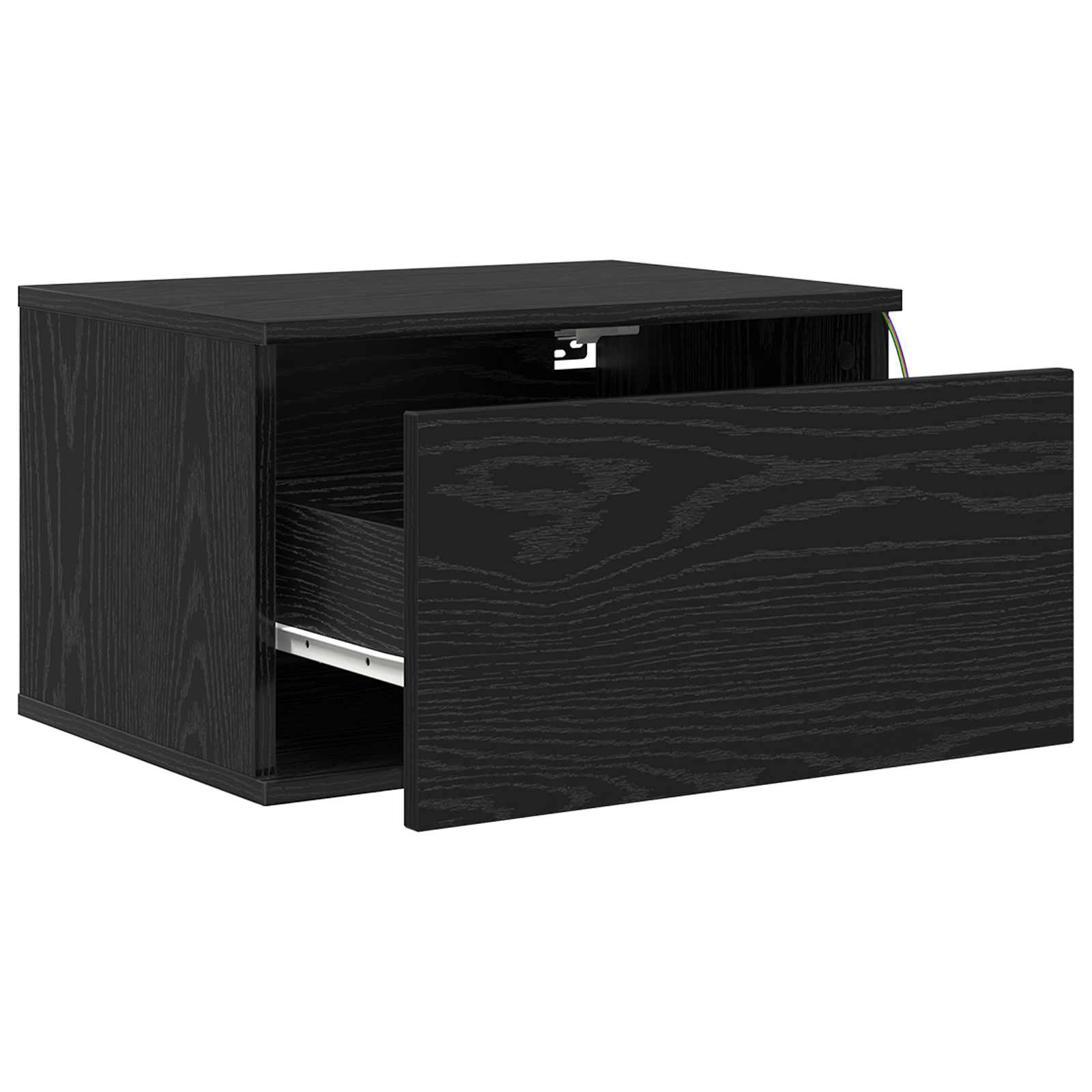 Wandmontiertes Nachttischchen 2 pcs Schwarz Eichen-Optik