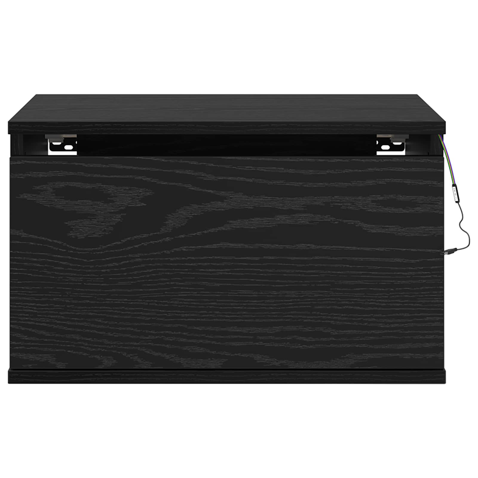 Wandmontiertes Nachttischchen 2 pcs Schwarz Eichen-Optik