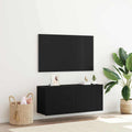 TV-Schrankset Schwarz Eichen-Optik 100 x 30 x 41 cm