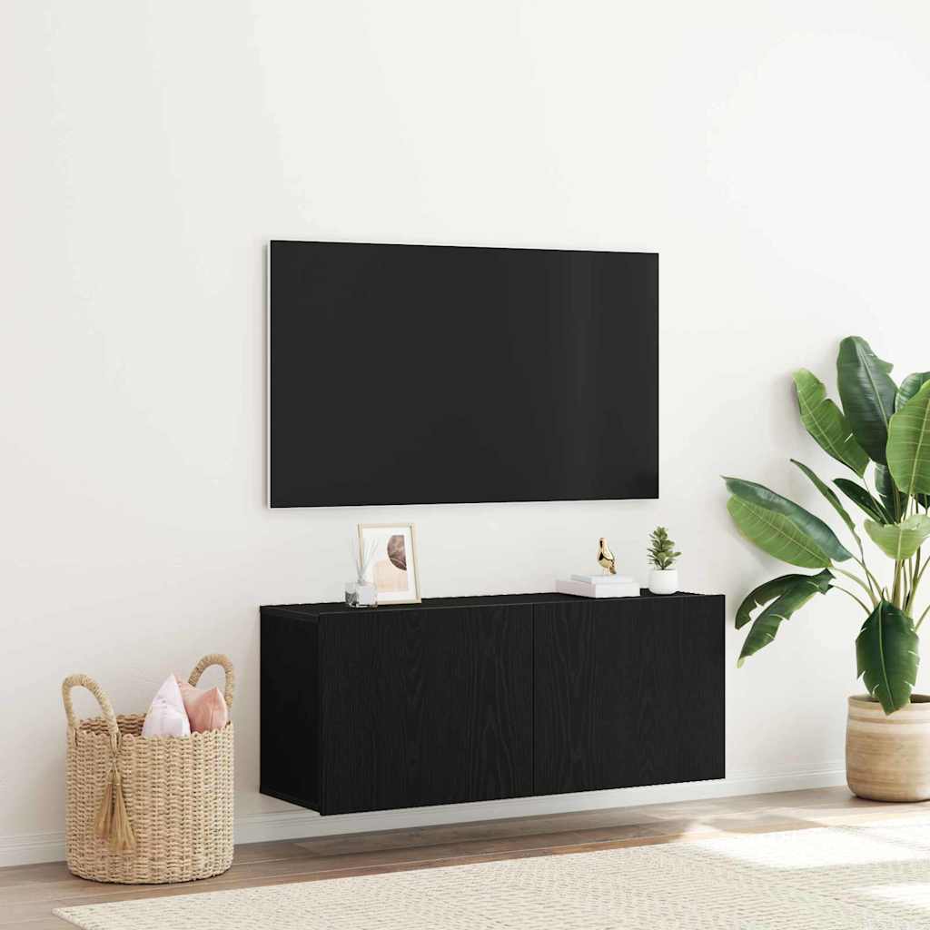TV-Schrankset Schwarz Eichen-Optik 100 x 30 x 41 cm