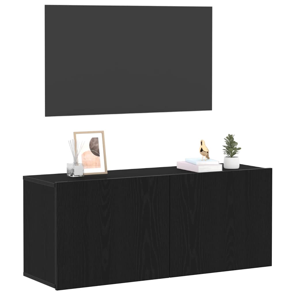 TV-Schrankset Schwarz Eichen-Optik 100 x 30 x 41 cm