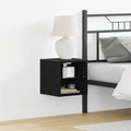 LED Wand Nachttischschrank 2 pcs Schwarz 30 x 28,5 x 30 cm